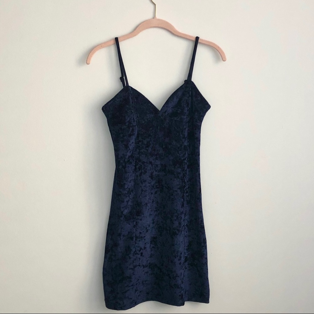 Blue Velvet Body Con Dress, Size 4